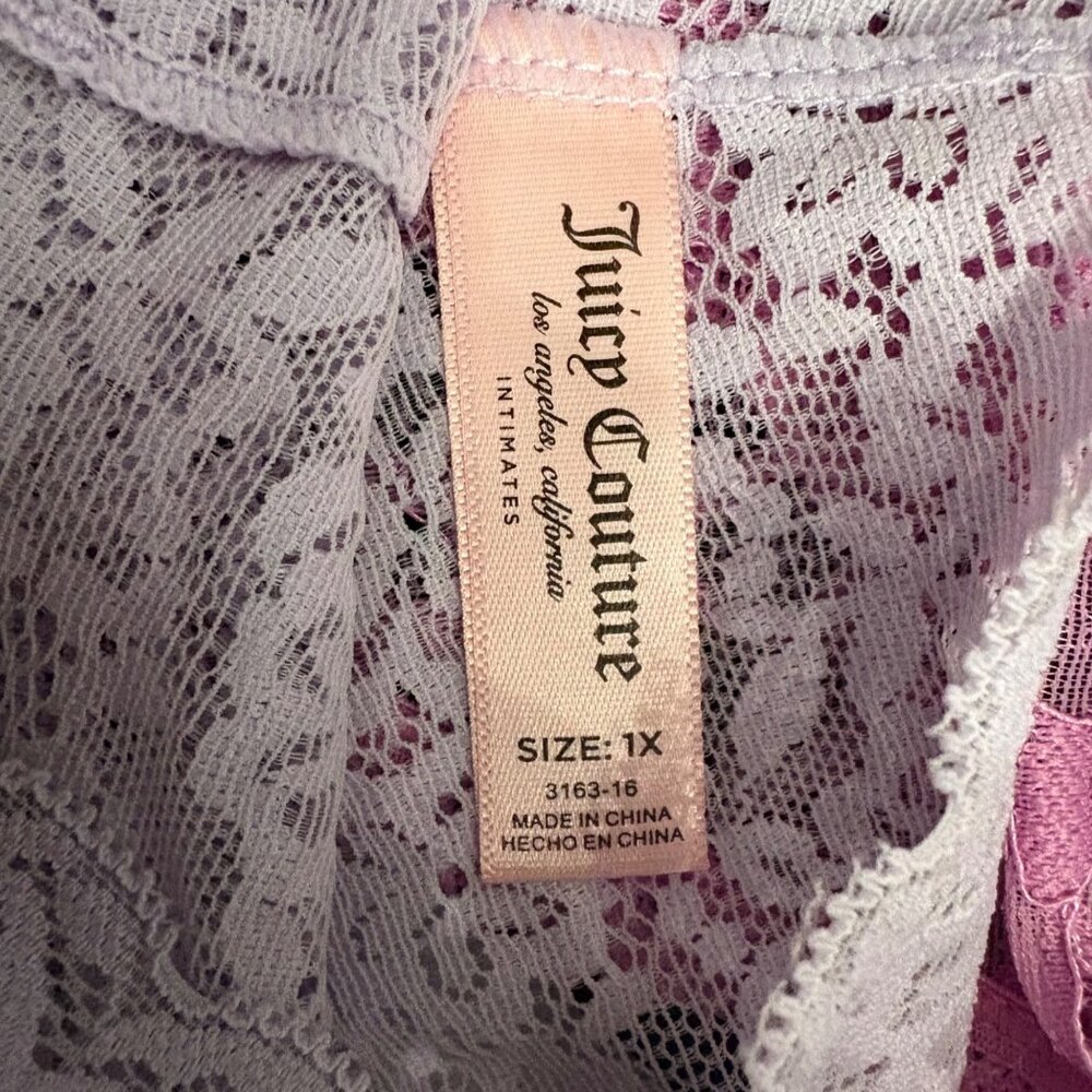 Juicy Couture Lace Thong Panty Coquette Set 3-Pack In Black Pink & Lavender  1X - Picture 3 of 9